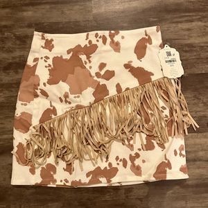 Altar’d State cow print skirt!!